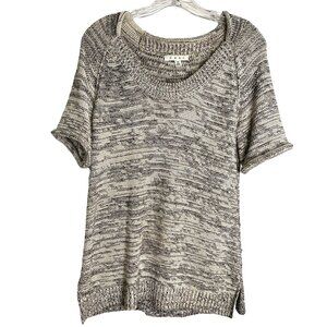 Cabi Women's Black and White Marled Knit Short Sleeve Tunic Size M Dark Academic